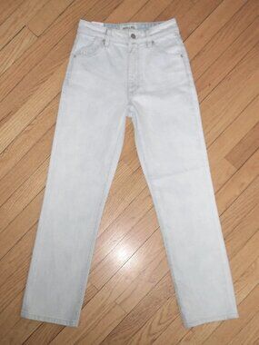 New Free People ROLLA'S ORIGINAL HIGH RISE STRAIGHT Jeans Light Blue Wash 23